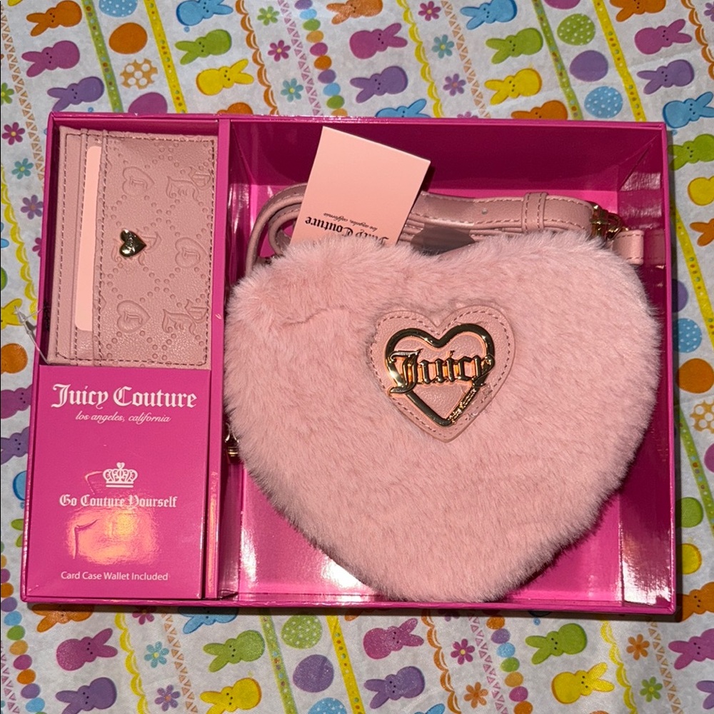 Juicy Couture Pink Heart-Shaped Crossbody Bag